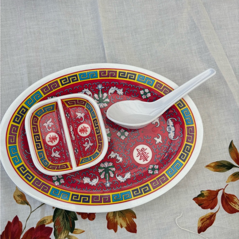 Red Oriental Dining Set